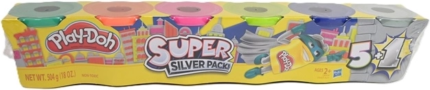 Pastă de modelat Play-Doh culori metalice gold/silver 6 buc