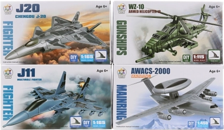 Kit de construcție model avion pentru copii (4 variante)