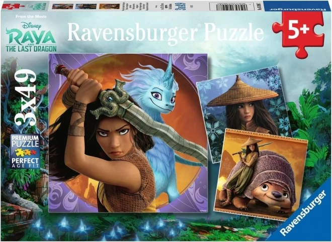 Puzzle RAVENSBURGER Raya și dragonul 3×49 piese