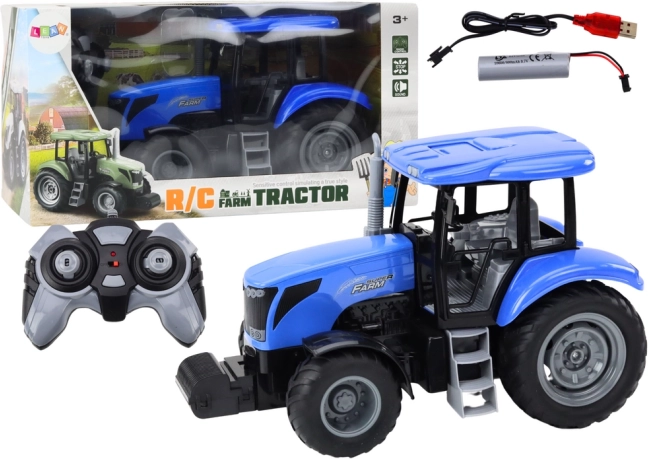 Tractor RC 2.4G cu telecomandă și sunete – albastru