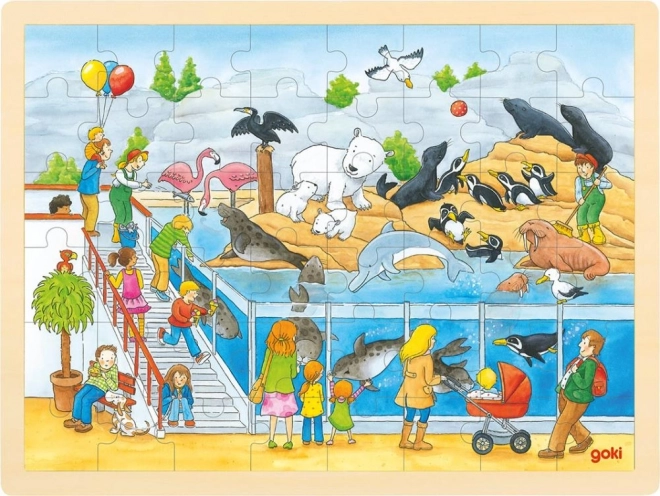 Puzzle din lemn Vizită la Zoo 48 de piese
