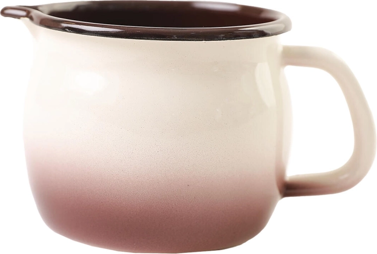 Cană emailată cu cioc 0,8 l Capuccino, diametru 10 cm