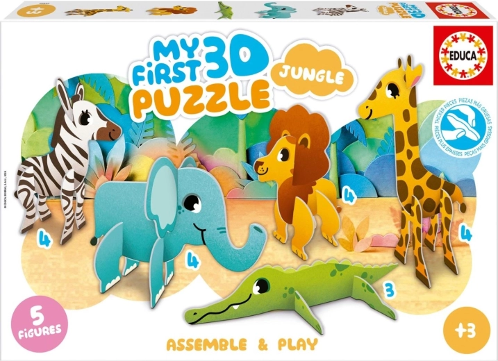 Educa Primele mele puzzle-uri 3D Junglă 5 în 1