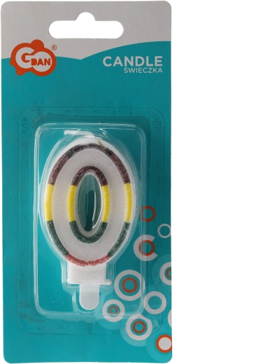 Lumânare pentru tort cifra 0 auriu sclipitor 8 cm