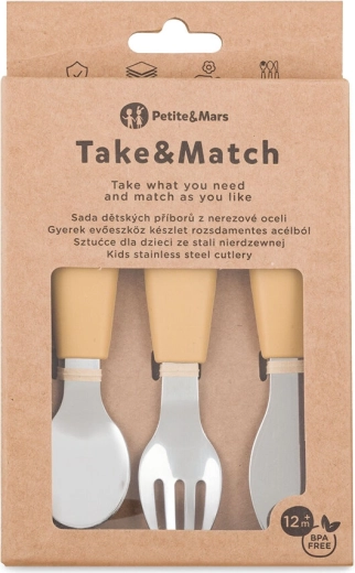 Petite&Mars set de tacâmuri pentru copii Take&Match Intense Ochre 12m+