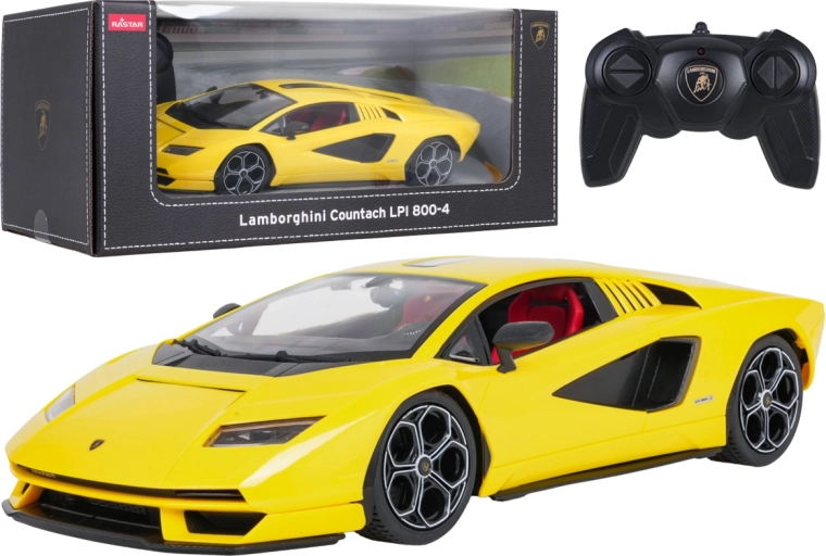 Mașină Lamborghini Countach LPI 800-4 galbenă cu telecomandă Rastar, 1:16