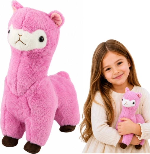 Alpaca (lamă) de pluș roz 28 cm - 1 bucată