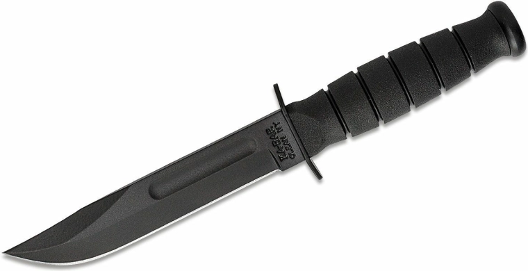 KA-BAR Cuțit tactic negru scurt, cu lamă fixă