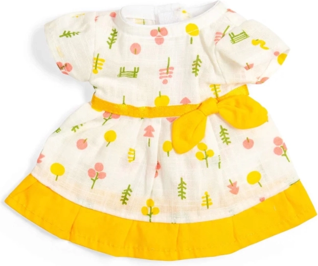 Bigjigs Toys rochie cu model, cu tiv galben, pentru păpușă de 28 cm