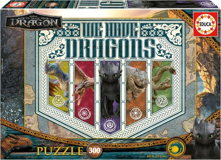 Puzzle Educa Cum să îți dresezi dragonul 300 de piese
