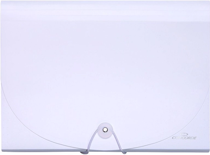 Mapă pentru documente cu elastic A4, 7 buzunare, albă