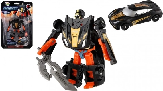 Robot transformabil și mașină sport 14 cm – negru