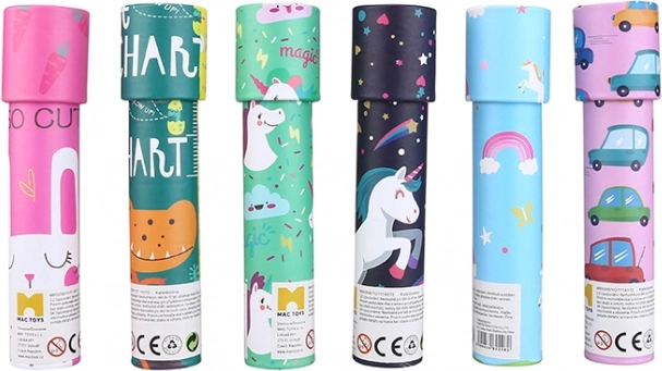 Caleidoscop pentru copii cu forme colorate