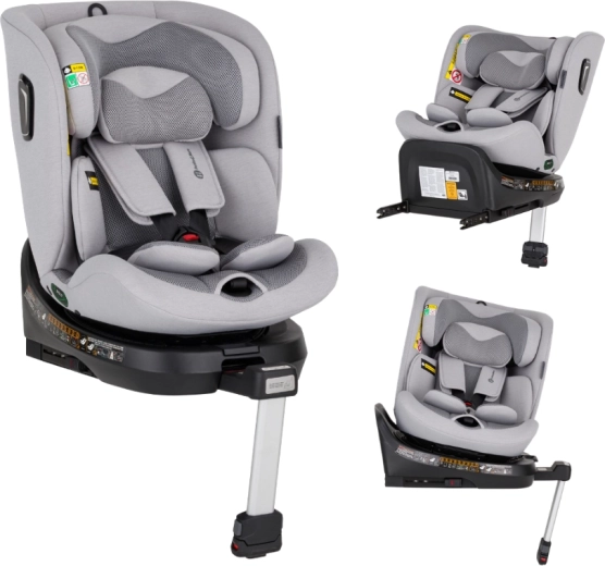 Petite&Mars scaun auto rotativ Twistguard Pro i-Size gentle grey air 40–150 cm (0–36 kg)