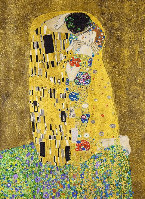 Puzzle de lemn Gustav Klimt - Sărutul 200 de piese