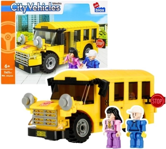 Set de construcție Alleblox City autobuz școlar (242 piese) - 1 bucată