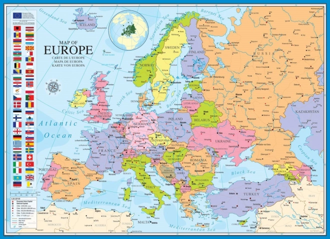 Puzzle EUROGRAPHICS harta Europei 1000 piese