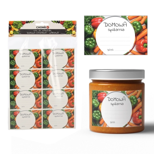 Set de autocolante pentru conserve – legume, 24 buc.