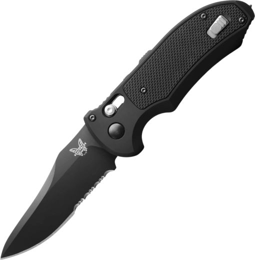 Benchmade auto triage cuțit tactic automat 9 cm, complet negru, aluminiu