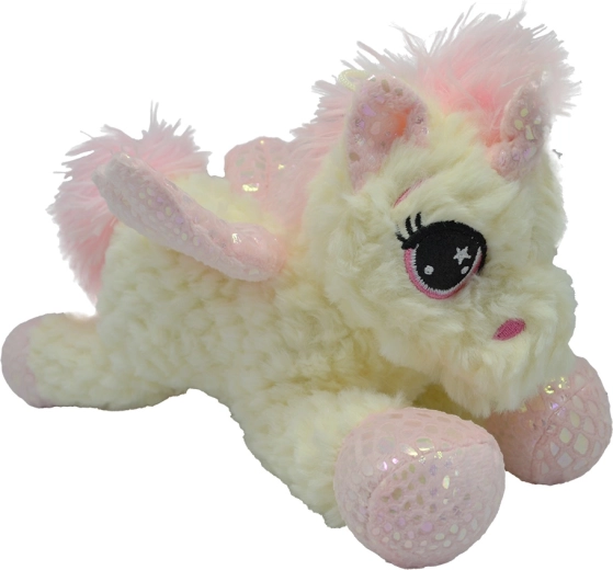 Unicorn din pluș culcat 30 cm