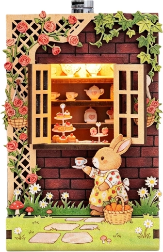 2Kids Toys puzzle 3D din lemn magnet Cofetăria iepurașului