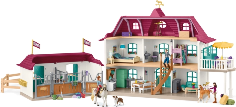 Schleich Horse Club casă la țară și grajd lângă lac