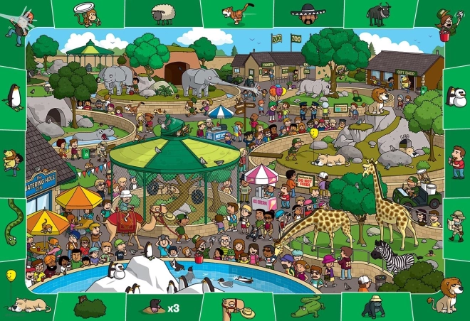 Eurographics Spot & Find – o zi la zoo, puzzle 100 piese