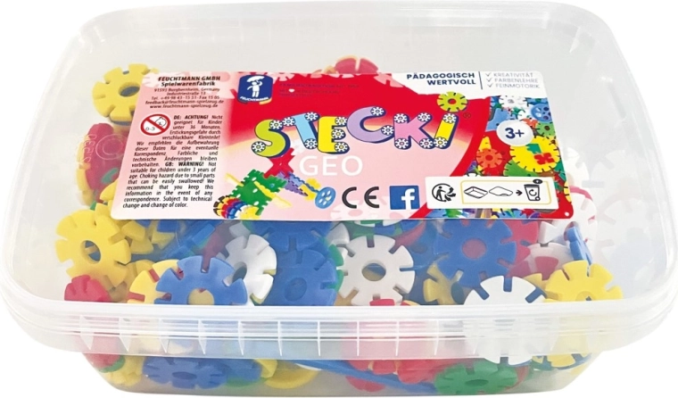 Set de construcție universal Stecki – set geometric colorat pentru copii