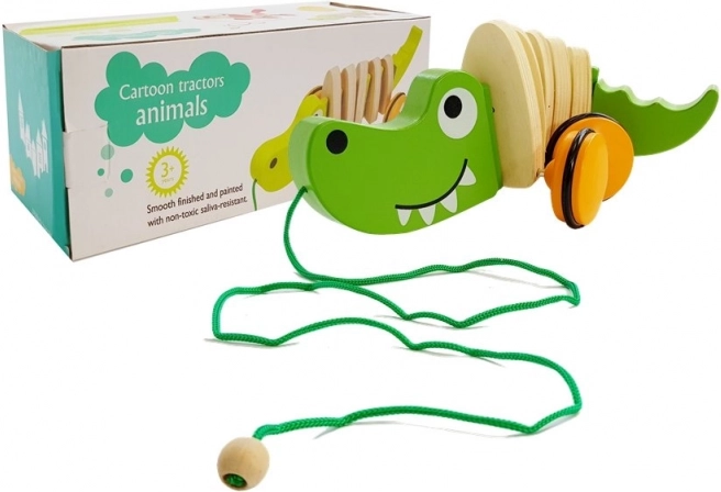 Crocodil de tras din lemn 18 cm