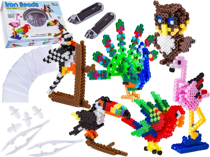 Mărgele de călcat 3D – păsări, set 3000 buc.