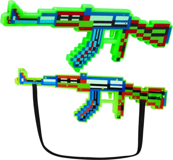 Jucărie pușcă verde pixelată cu lumini și sunete 45 cm