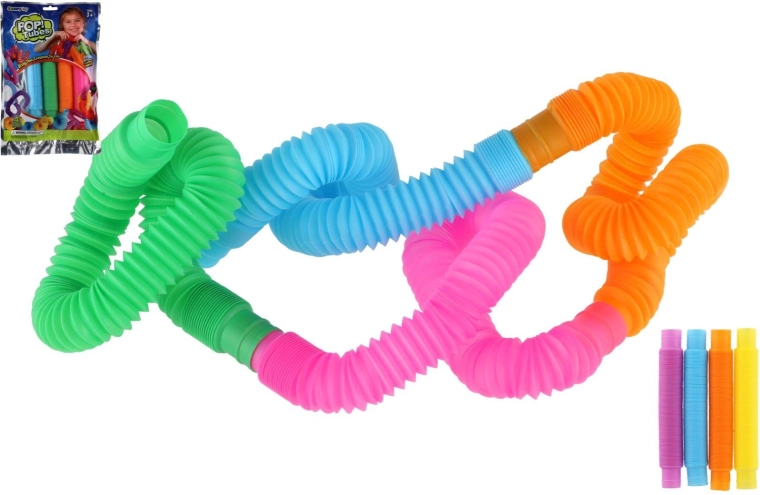 Tuburi pop senzoriale – set de 4 bucăți, extensibile și conectabile