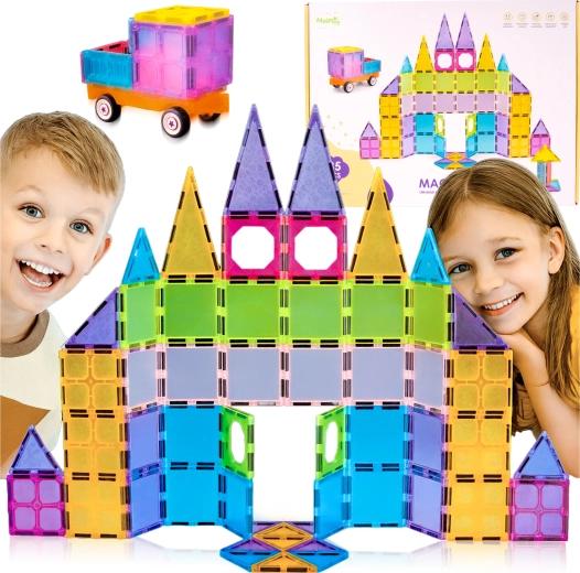Set de construcție magnetică 3D – set de 85 piese
