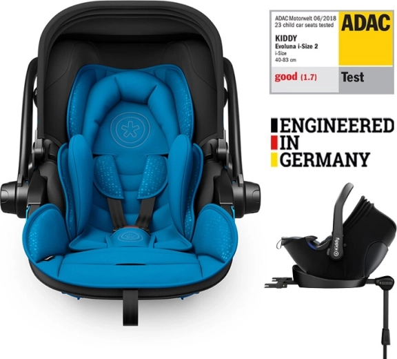 Kiddy Evoluna i-Size 2 scaun auto cu bază ISOFIX 40–83 cm, Summer Blue