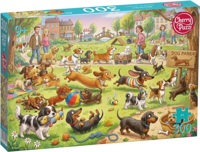 Puzzle Cherry Pazzi Câini în parc, 300 de piese