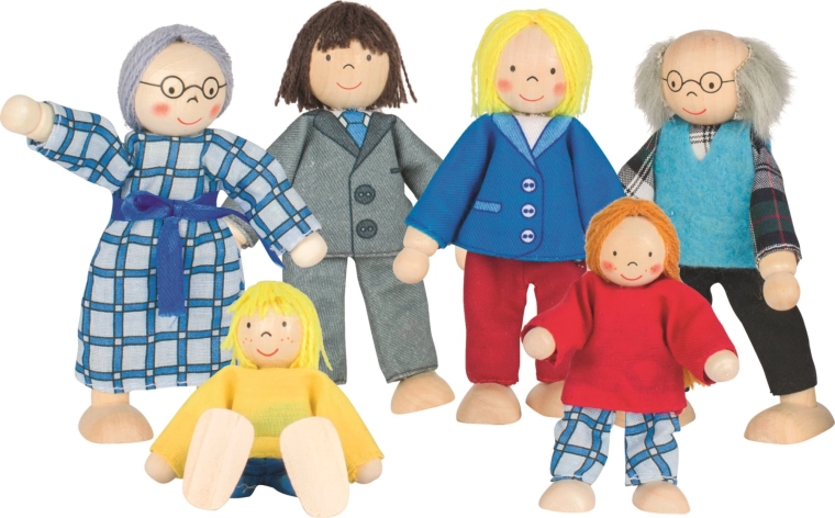 Goki păpuși de familie pentru căsuță, set 6 buc