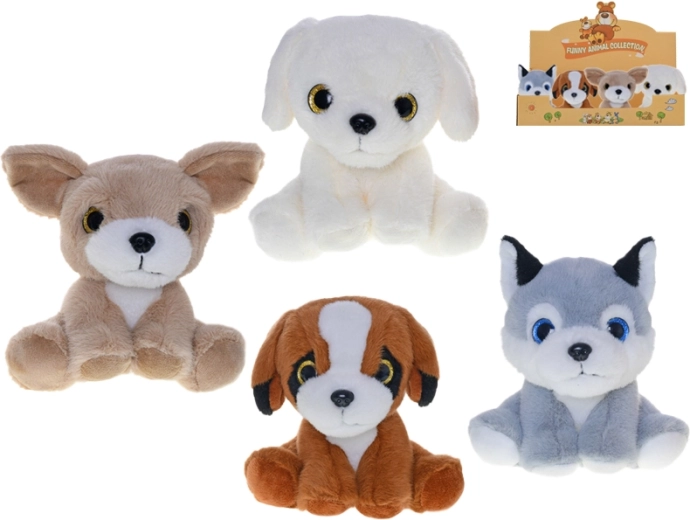 Căţeluş de pluș 14 cm – jucărie adorabilă pentru bebeluși
