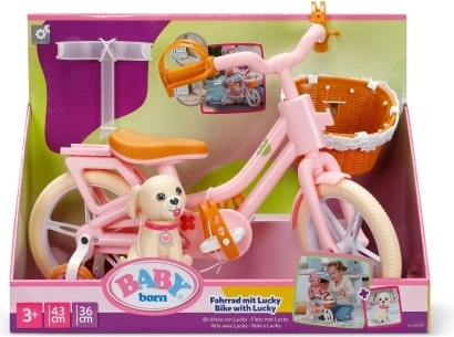 BABY born bicicletă cu cățelul Lucky pentru păpuși