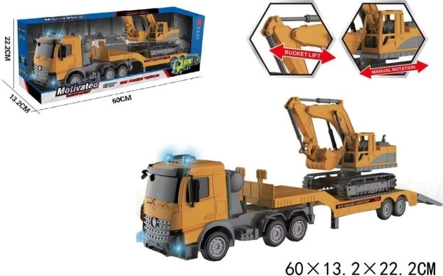 Mașină de construcții cu excavator și efecte luminoase și sonore