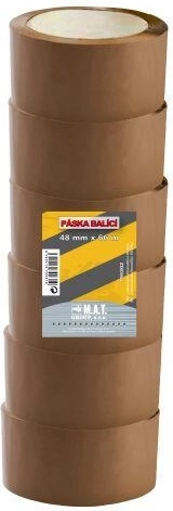 Bandă de ambalare 48 × 66 m maro, set 6 buc