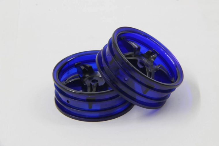 Jantă cu cinci spițe pentru roți Tamiya, albastru neon, 22 mm