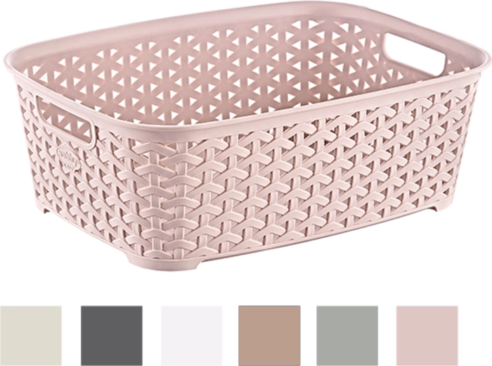 Coș din plastic cu model ratan 29 × 22 × 11 cm, 5,2 l