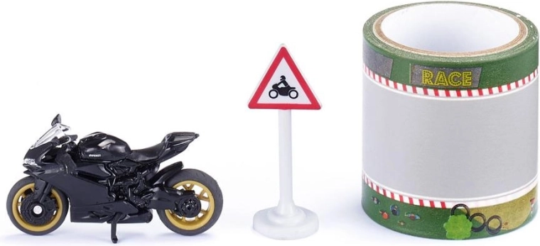 Set Siku motocicletă Ducati Panigale 1299 cu bandă pentru pistă de curse