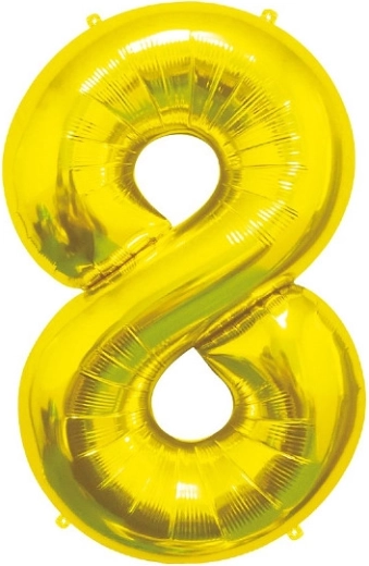 Balon din folie cifră 8, auriu 85 cm