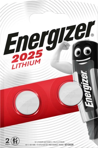 Baterie litiu tip monedă Energizer CR2025, 3 V (pachet 2 buc.)