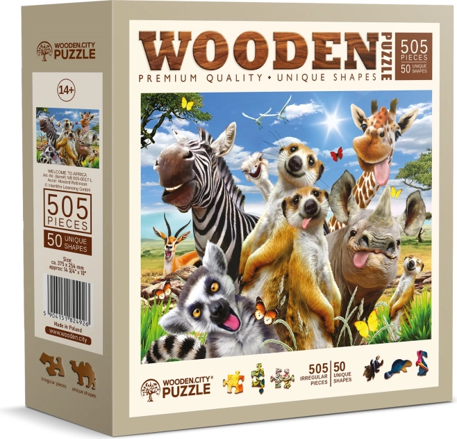 Puzzle din lemn Wooden City Bine ați venit în Africa 505 piese