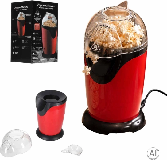 Aparat de făcut popcorn cu aer cald, fără ulei, 1200 W