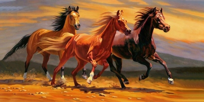 Mozaic cu diamante – trei cai