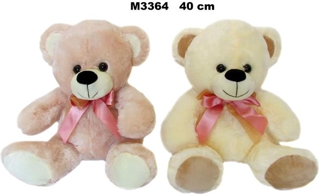 Ursuleț de pluș cu fundiță 40 cm - 1 bucată