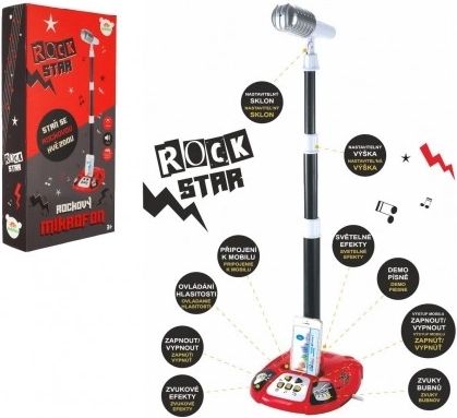 Microfon Karaoke ROCK STAR cu lumini și sunete